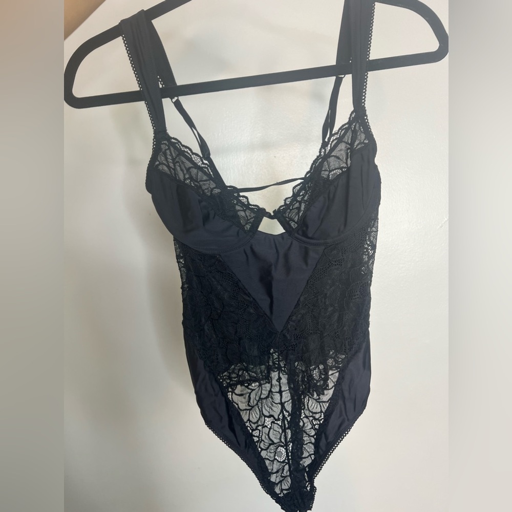 Urban Outfitters Lace Black Body Suit